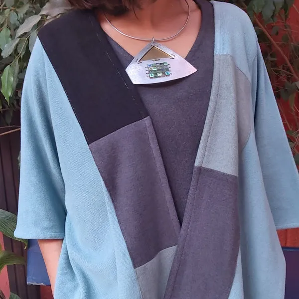 23CW4 Patch-Work Poncho -Free size