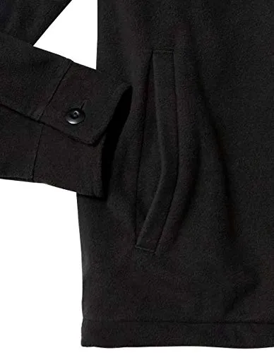 Amazon Essentials Men's Long-Sleeve Polar Fleece Shirt Jacket, Black, X-Small