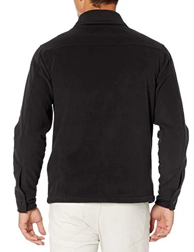 Amazon Essentials Men's Long-Sleeve Polar Fleece Shirt Jacket, Black, X-Small