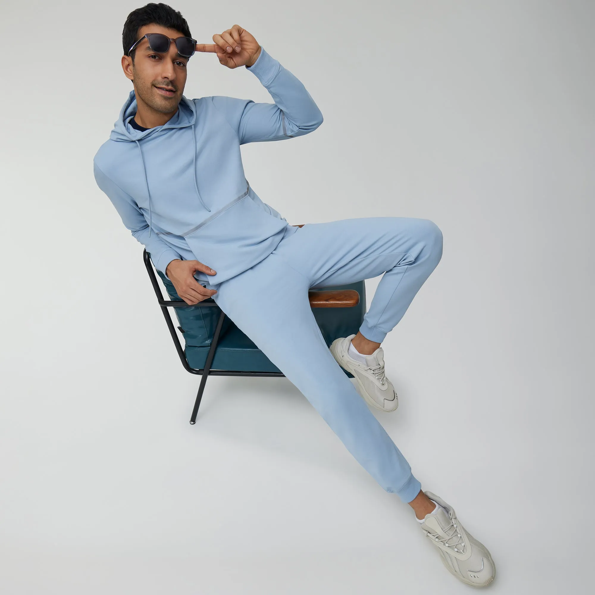 Ascent French Terry Cotton Blend Hoodie and Joggers Co-Ord Glacier Blue