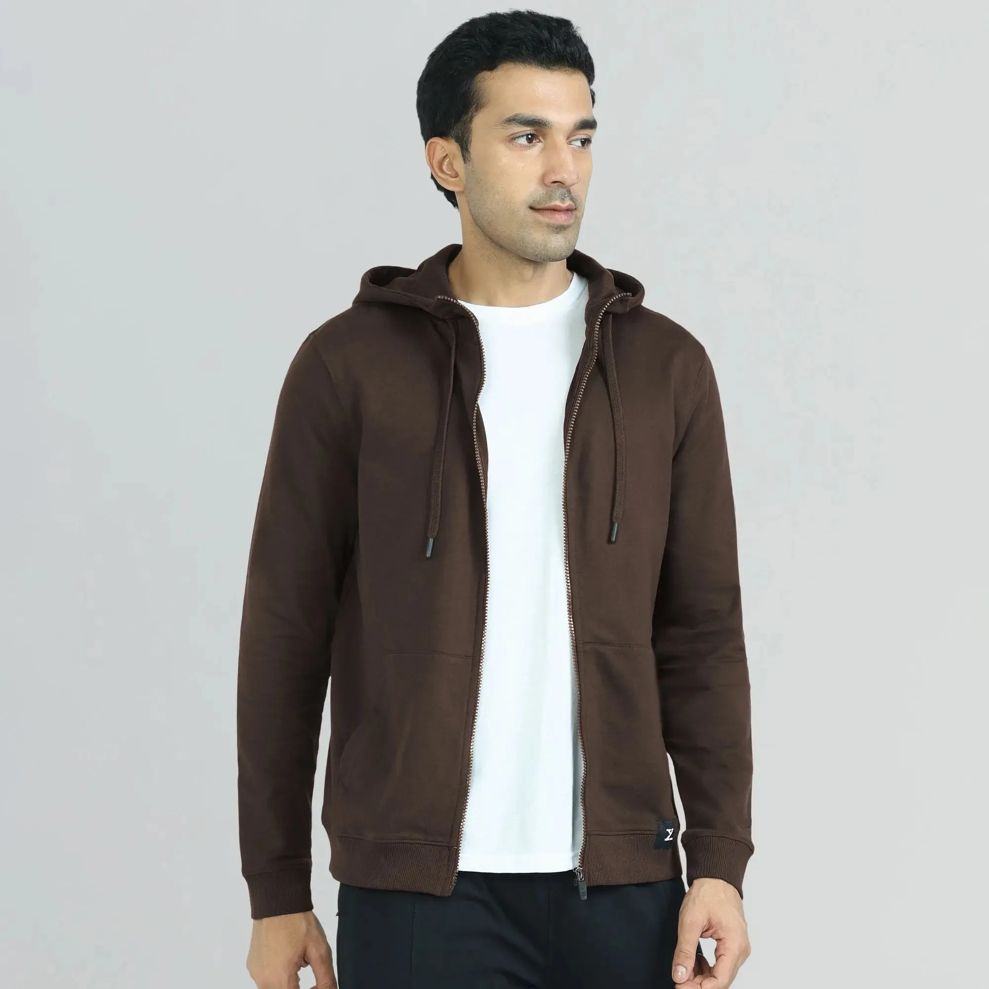 Cruze French Terry Cotton Hoodie Jackets Malt Brown