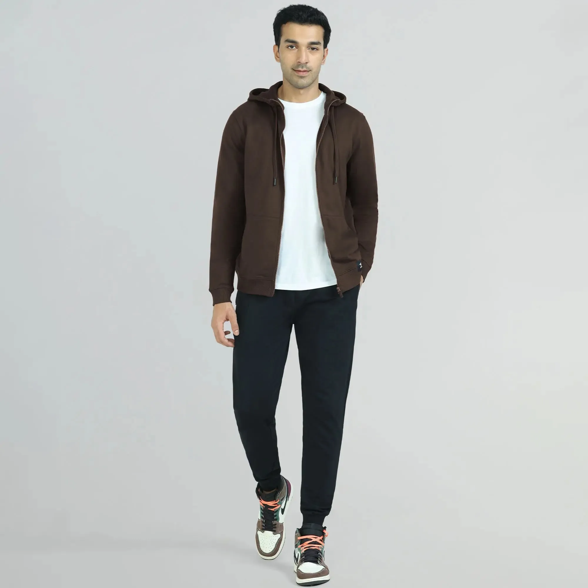 Cruze French Terry Cotton Hoodie Jackets Malt Brown