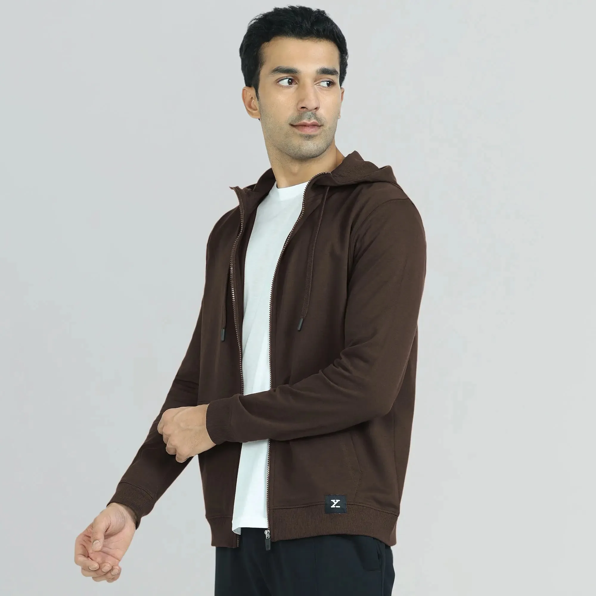 Cruze French Terry Cotton Hoodie Jackets Malt Brown