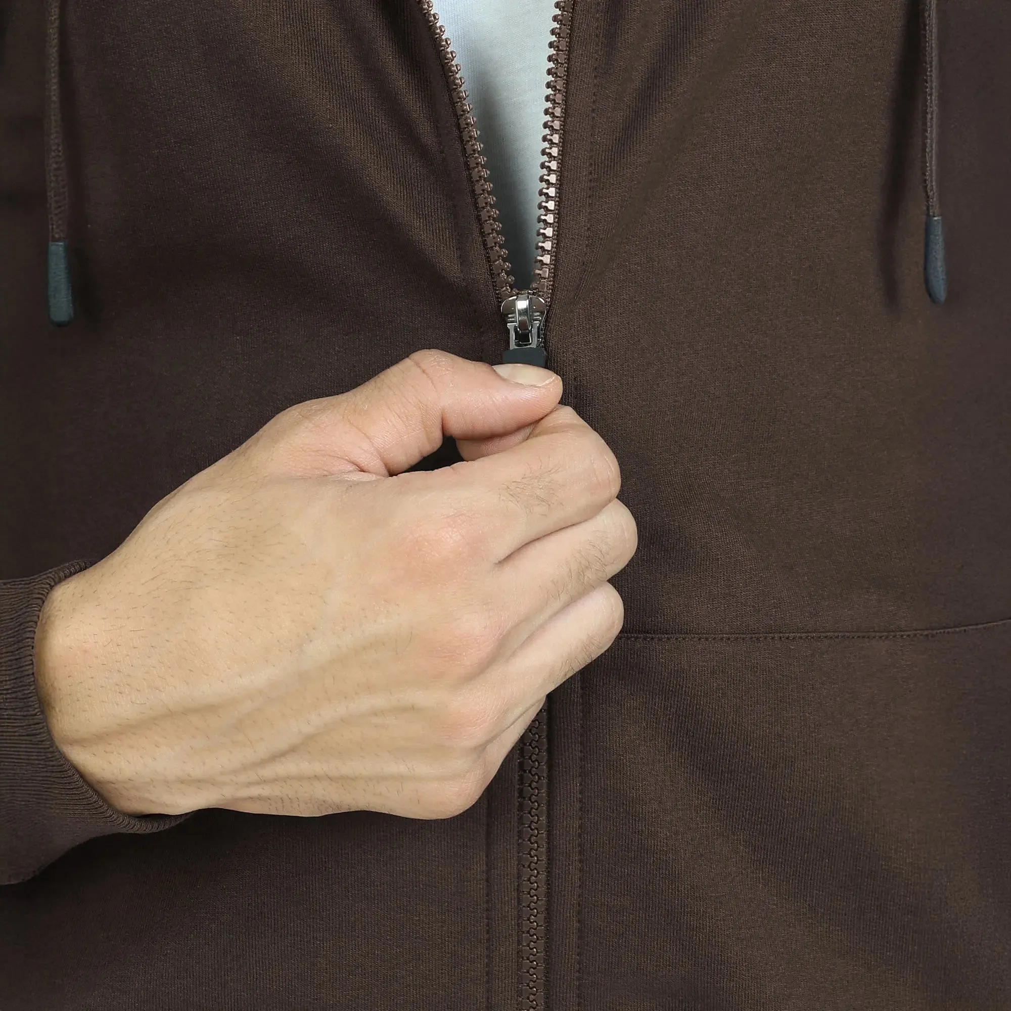 Cruze French Terry Cotton Hoodie Jackets Malt Brown