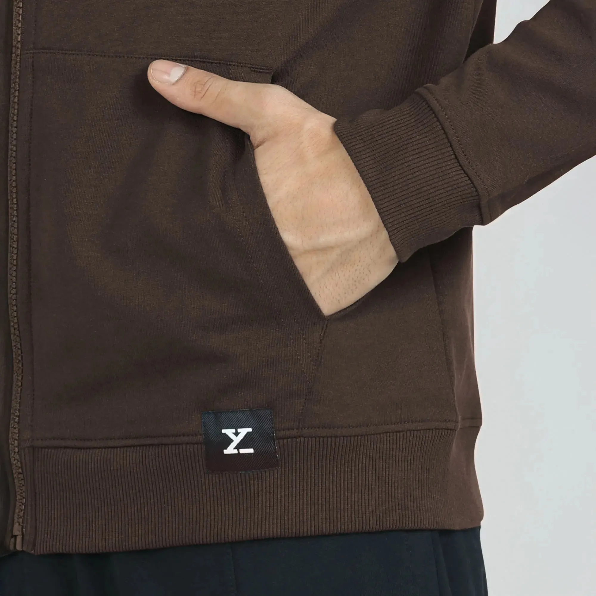 Cruze French Terry Cotton Hoodie Jackets Malt Brown