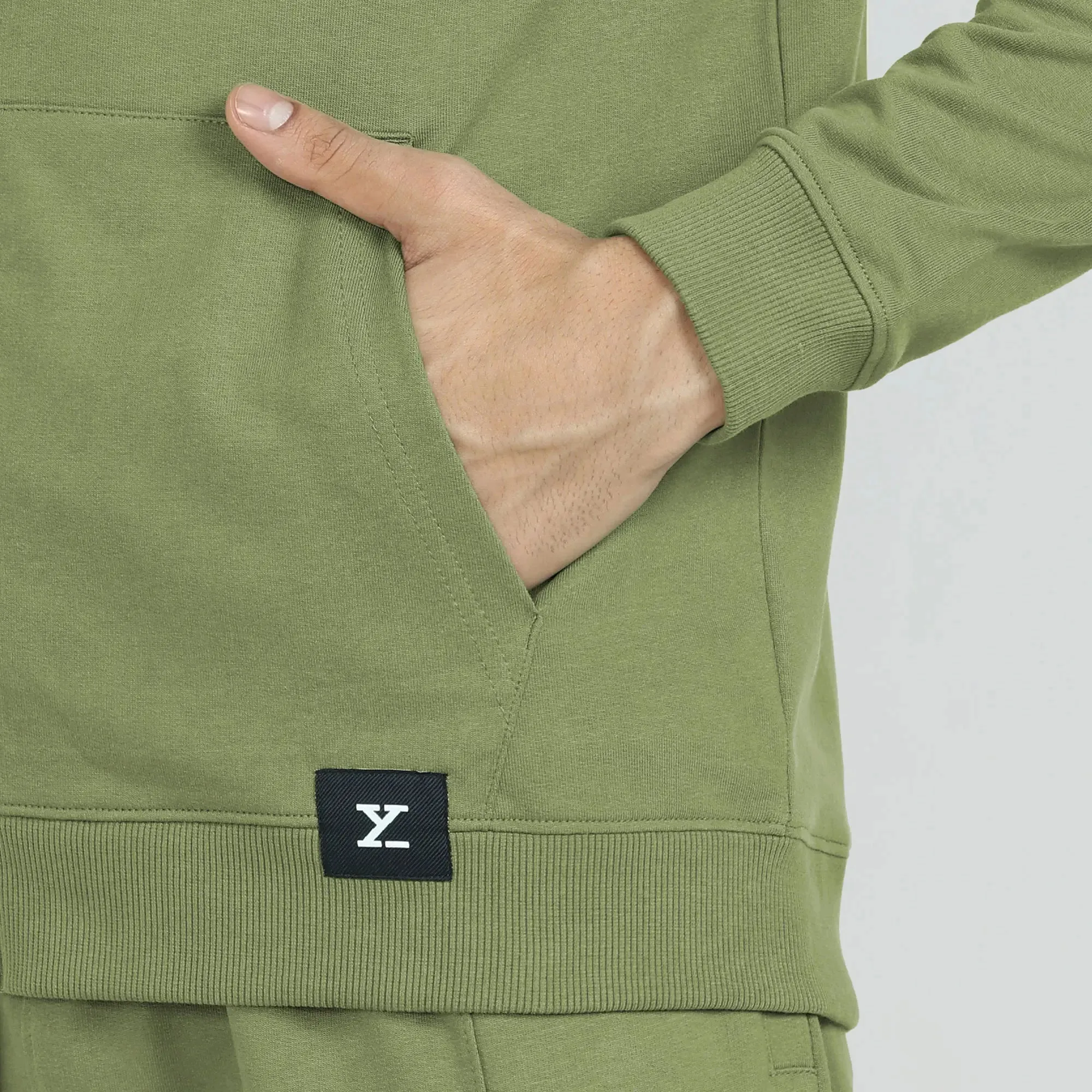 Cruze French Terry Cotton Hoodie Jackets Olive Green