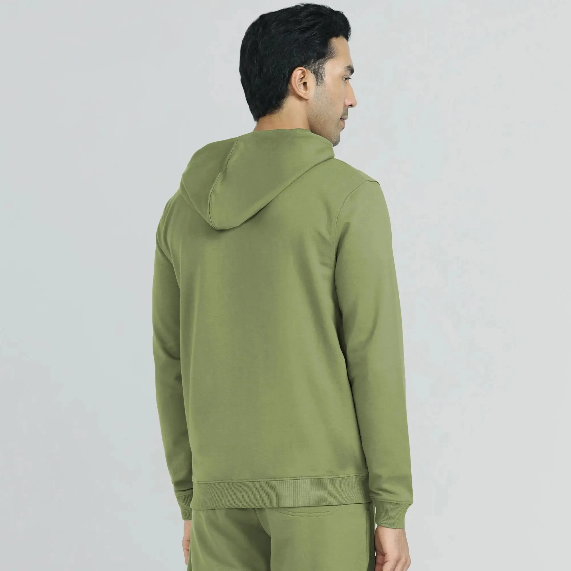 Cruze French Terry Cotton Hoodie Jackets Olive Green