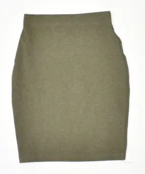 DAVIDE COLLECTION Womens Pencil Skirt W24 XS Khaki Viscose Vintage