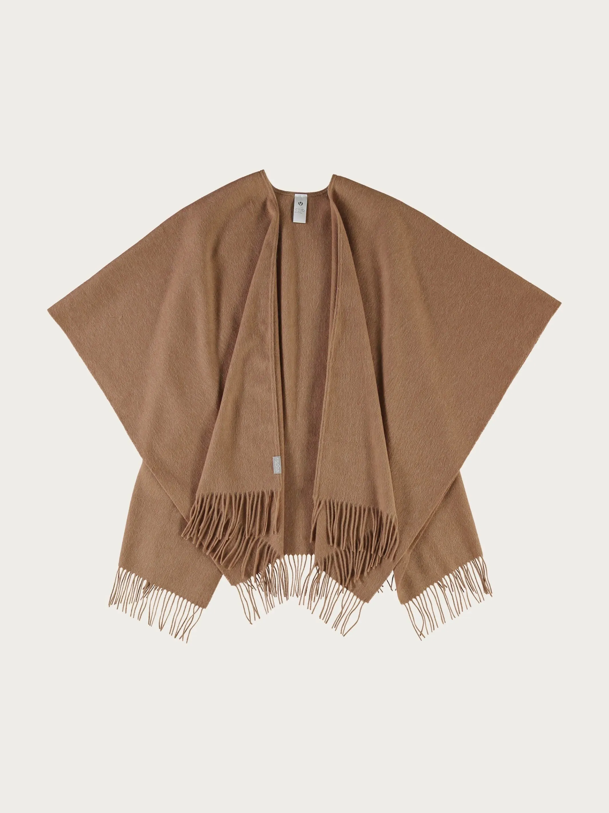 Einfarbiger Poncho aus reiner Wolle