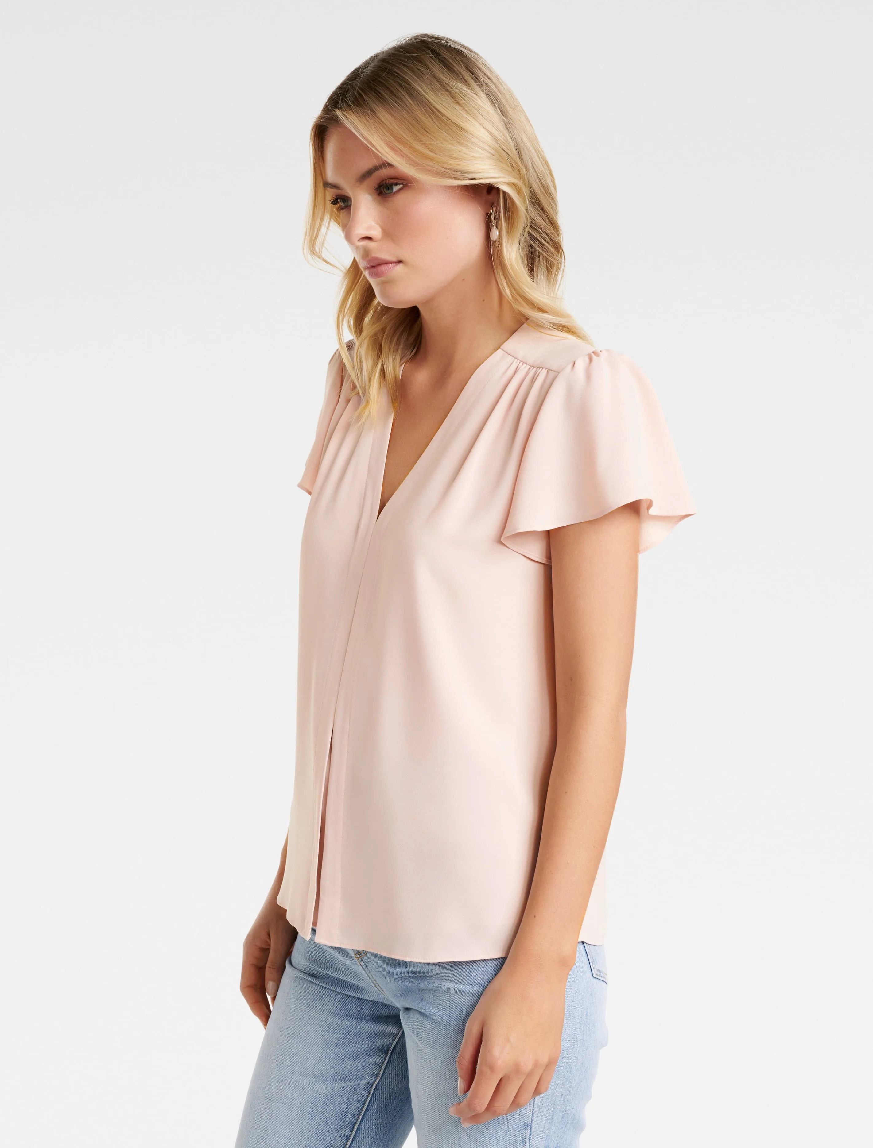 Elaina Flutter Short Sleeve Top