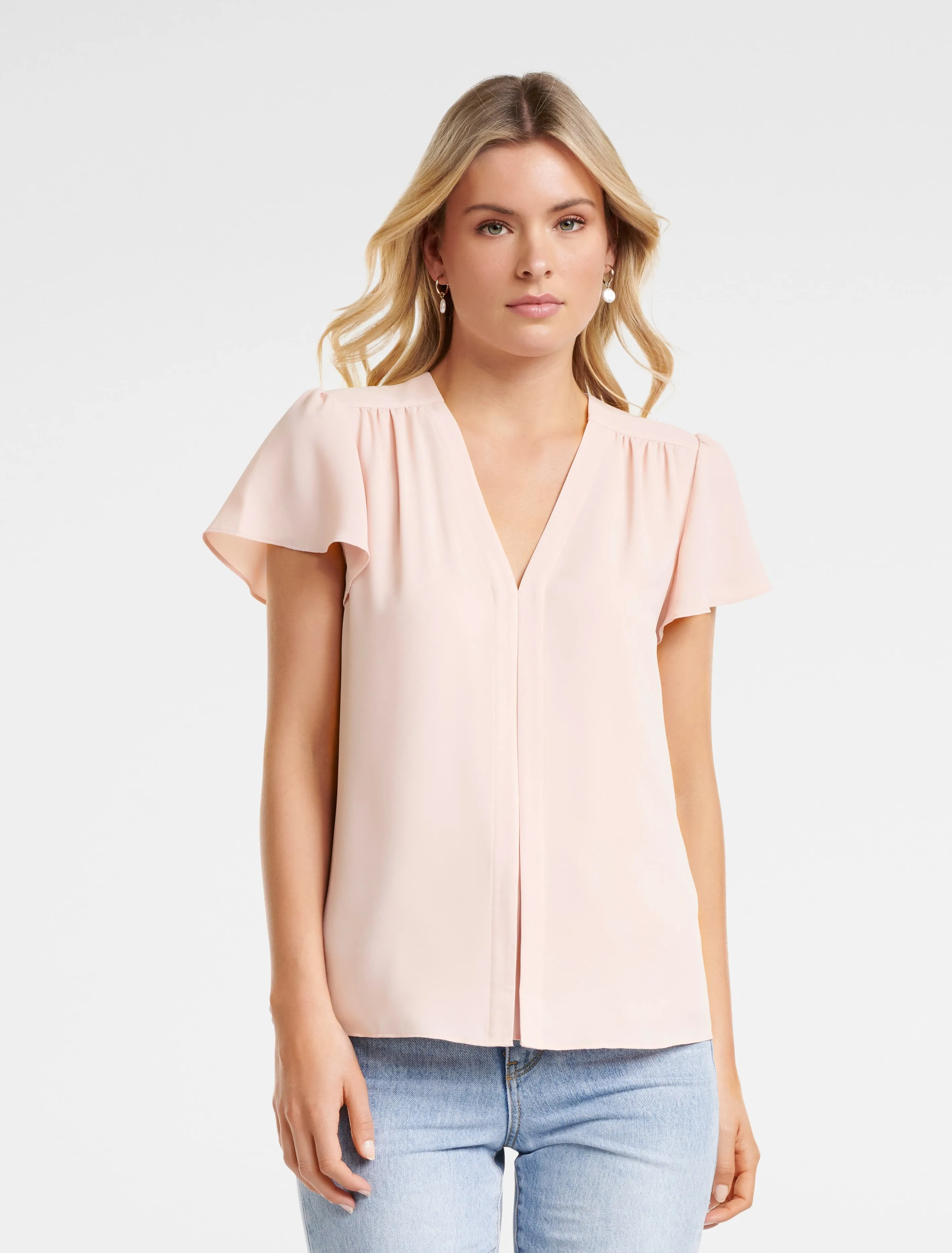 Elaina Flutter Short Sleeve Top