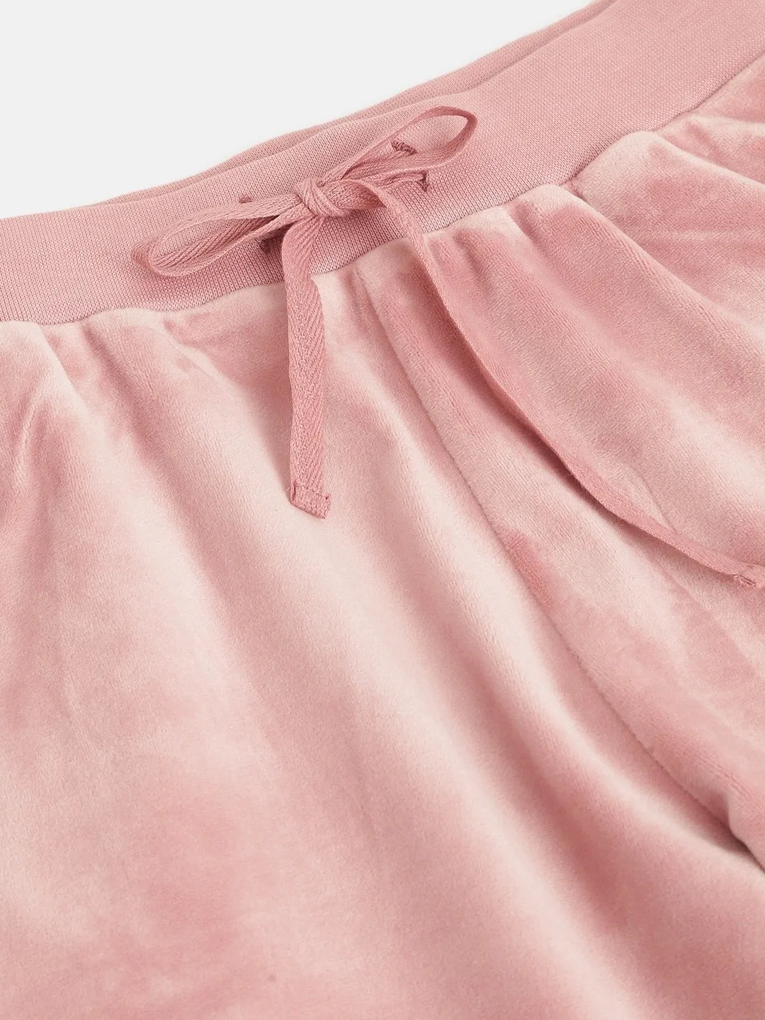 Girls Pink Velour Studded Girl Joggers