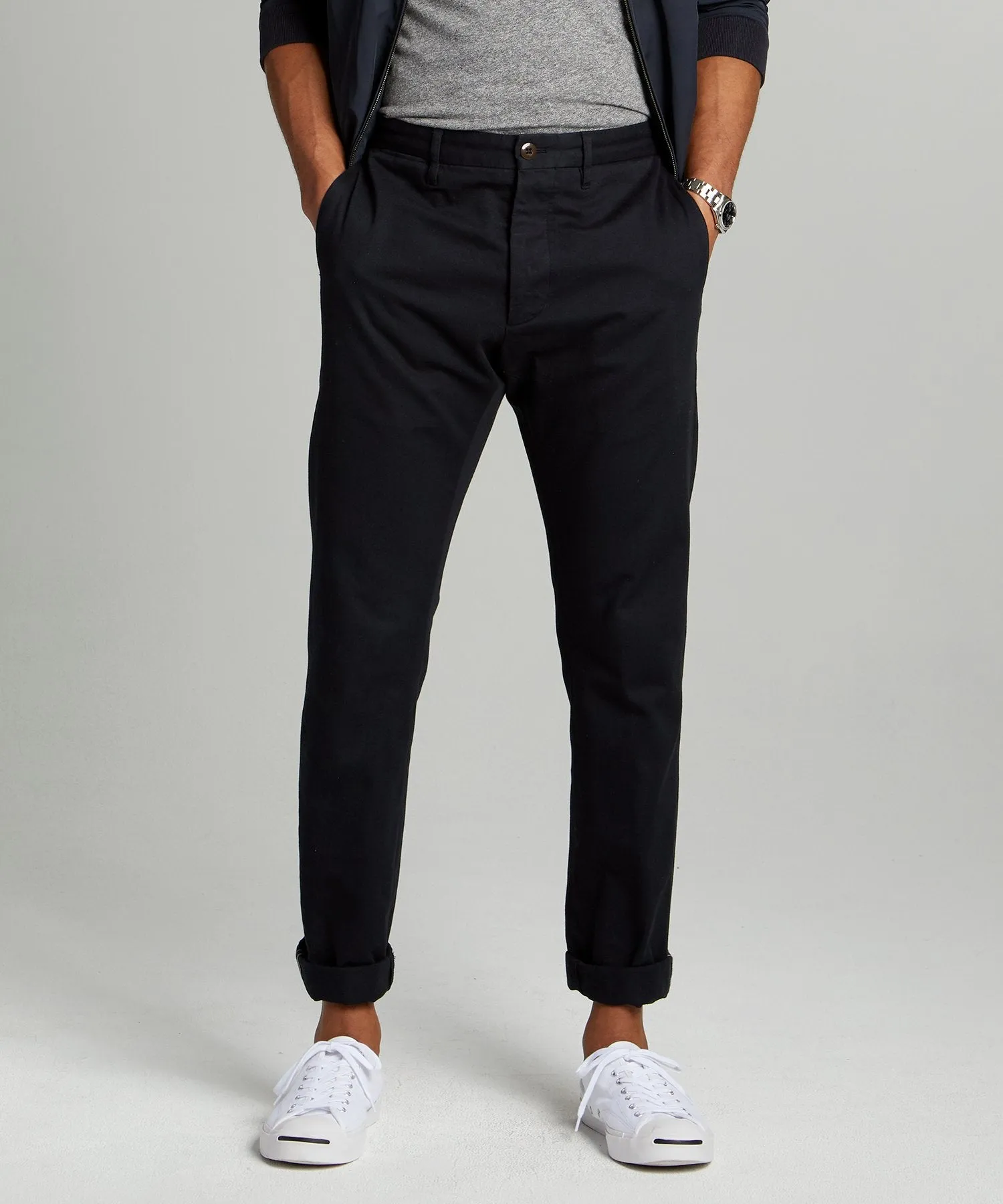 Japanese Garment Dyed Selvedge Chino in Midnight