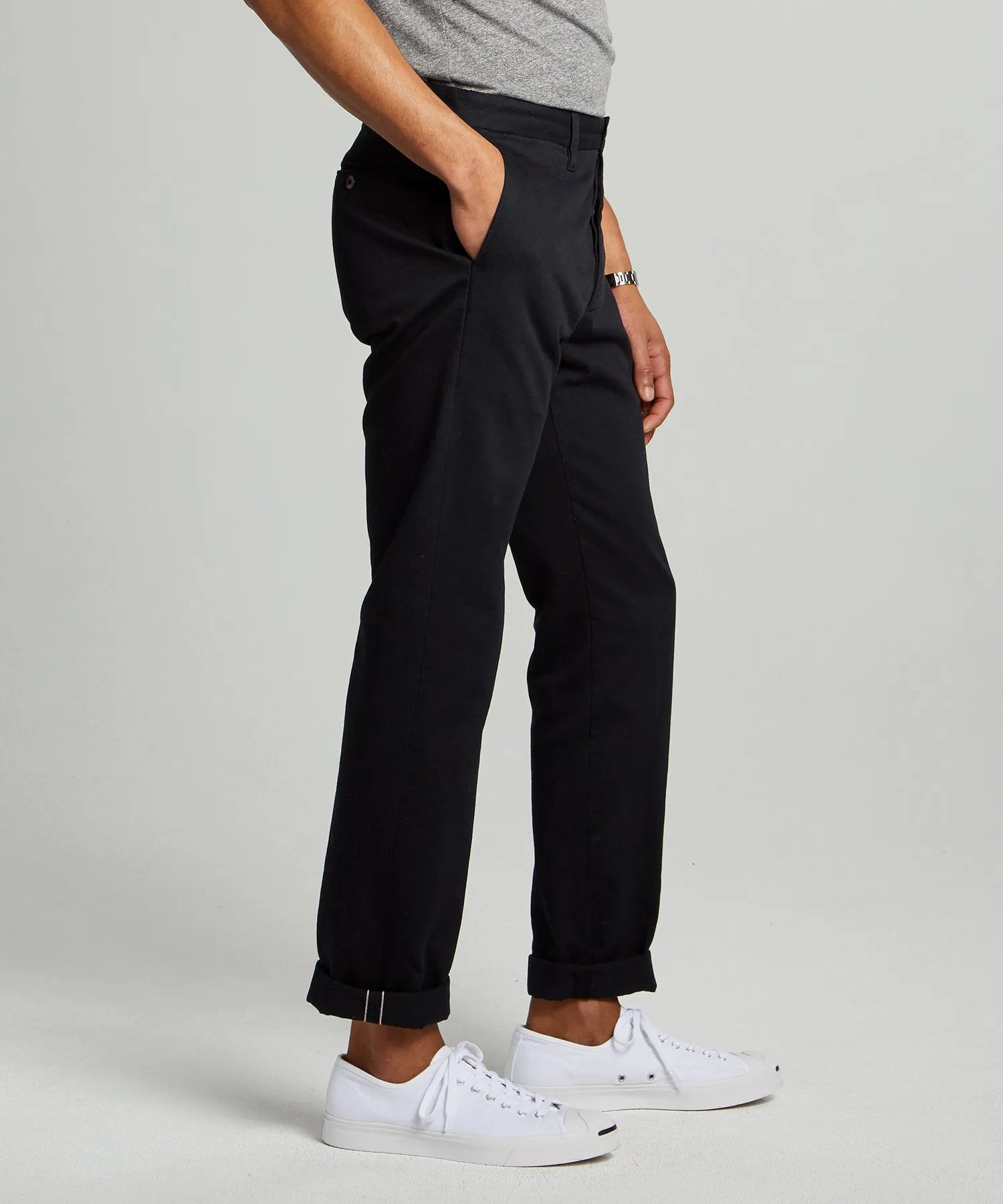 Japanese Garment Dyed Selvedge Chino in Midnight