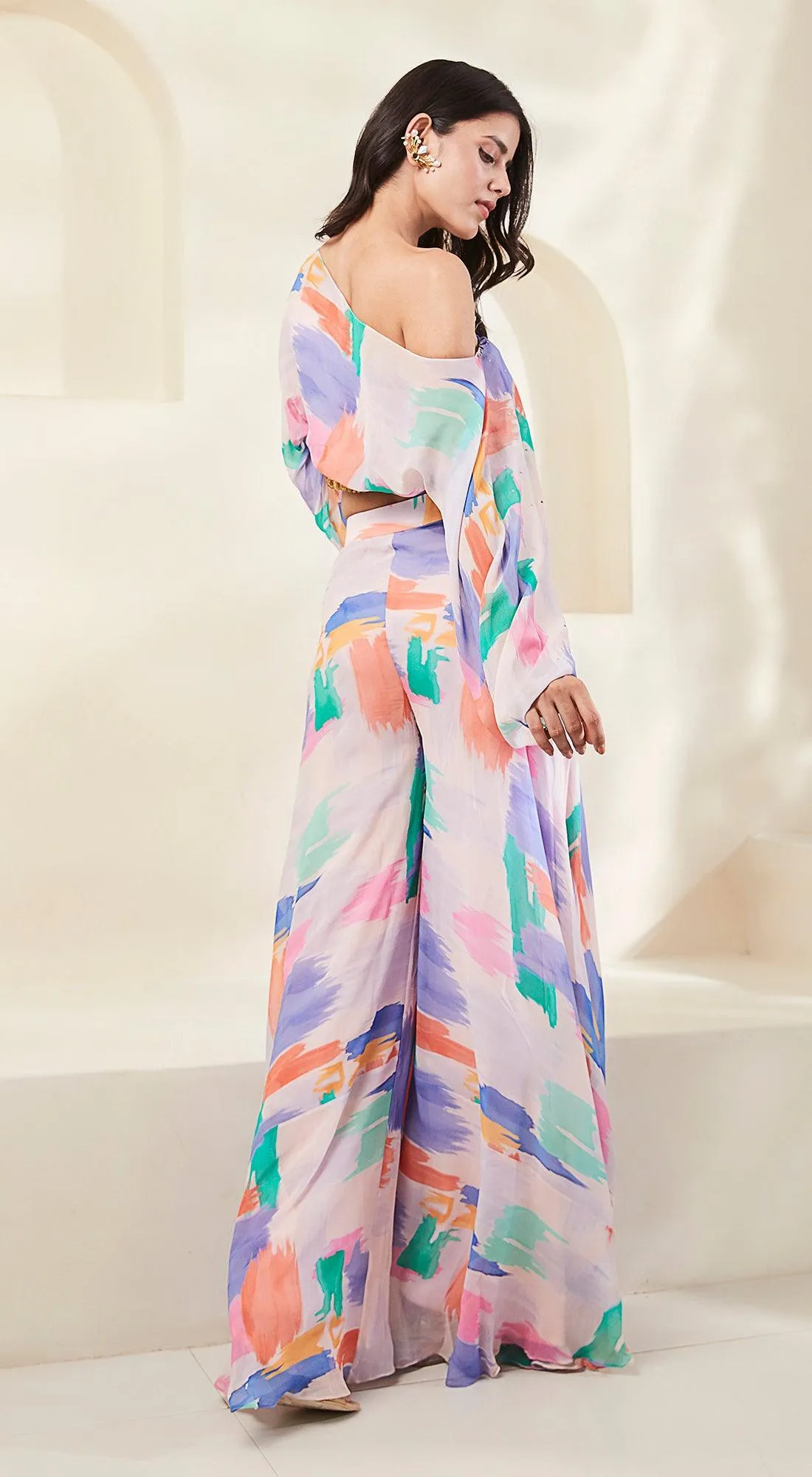 Lilac Printed Contemporary Clothing Set