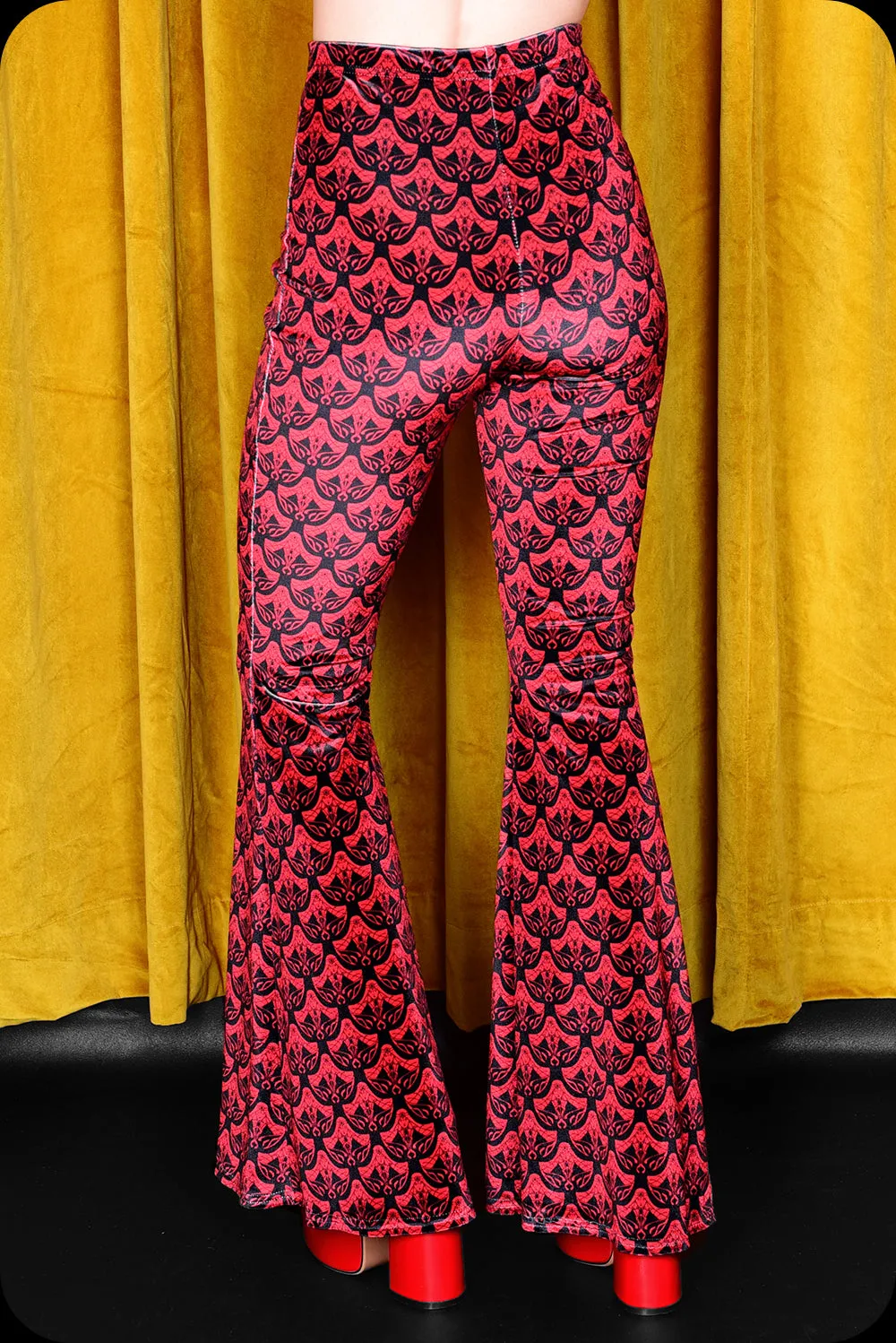 Logo Print Bell Bottom Trousers