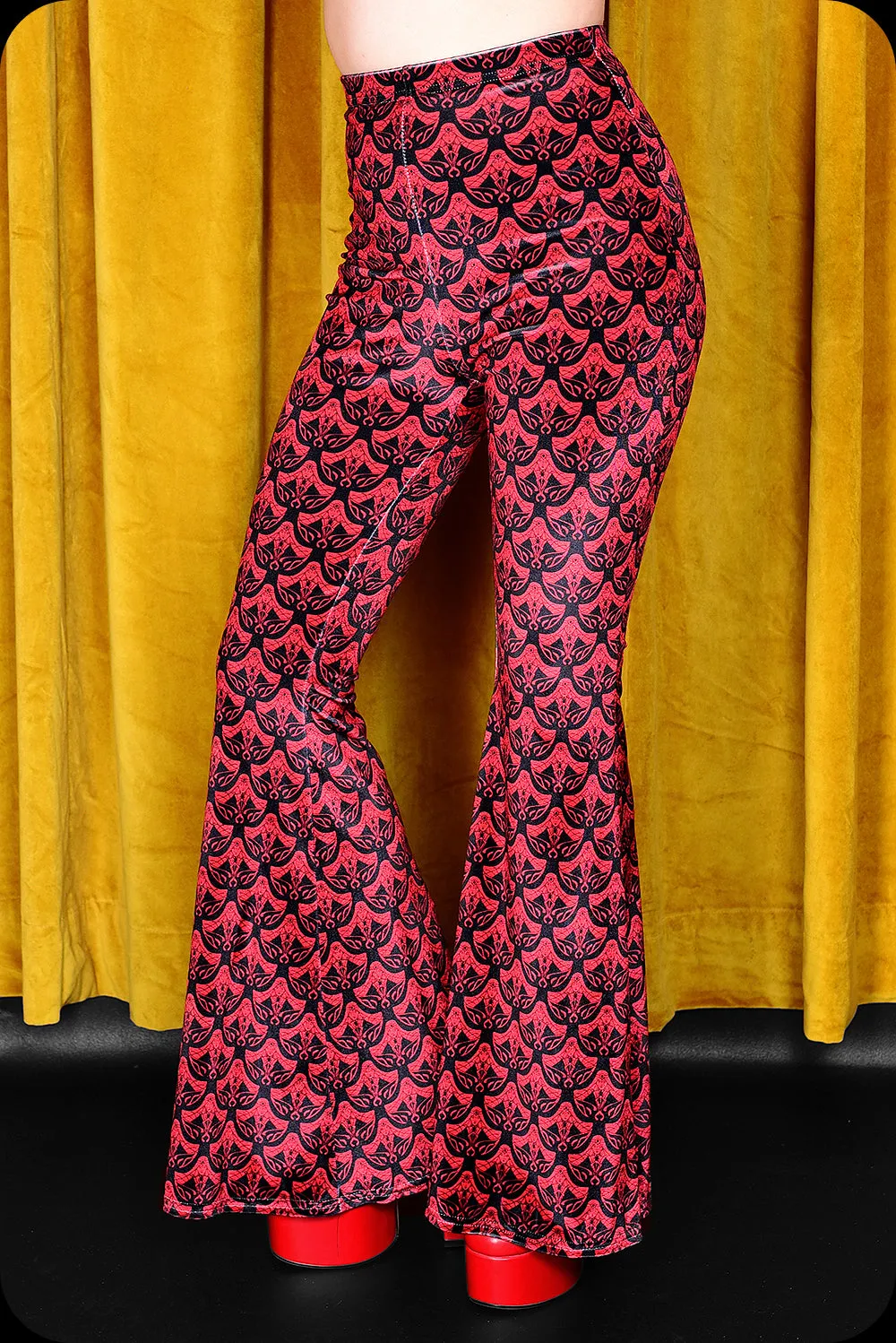 Logo Print Bell Bottom Trousers