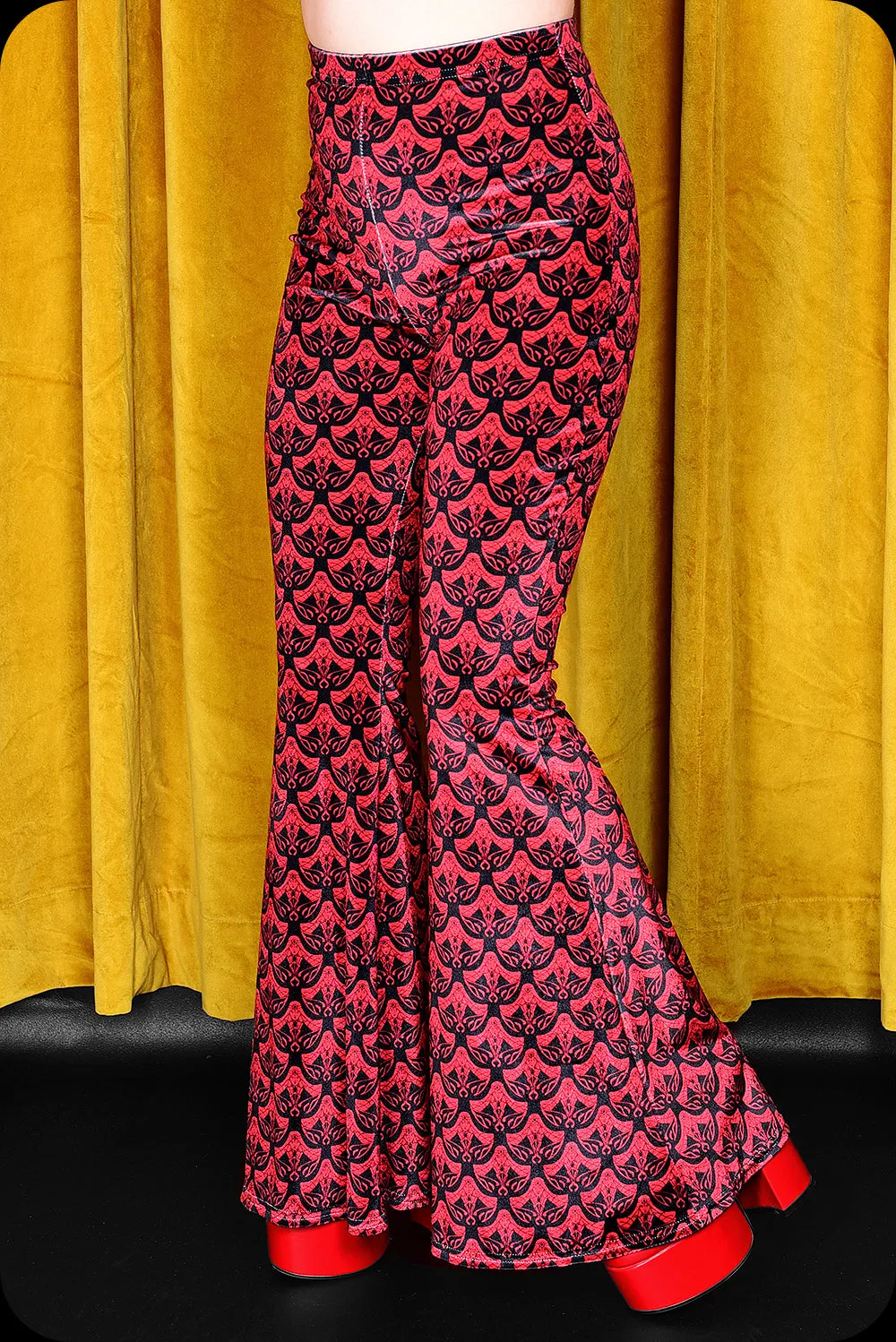 Logo Print Bell Bottom Trousers