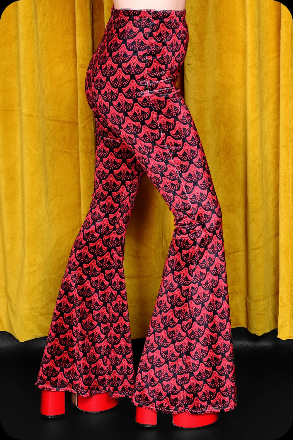 Logo Print Bell Bottom Trousers