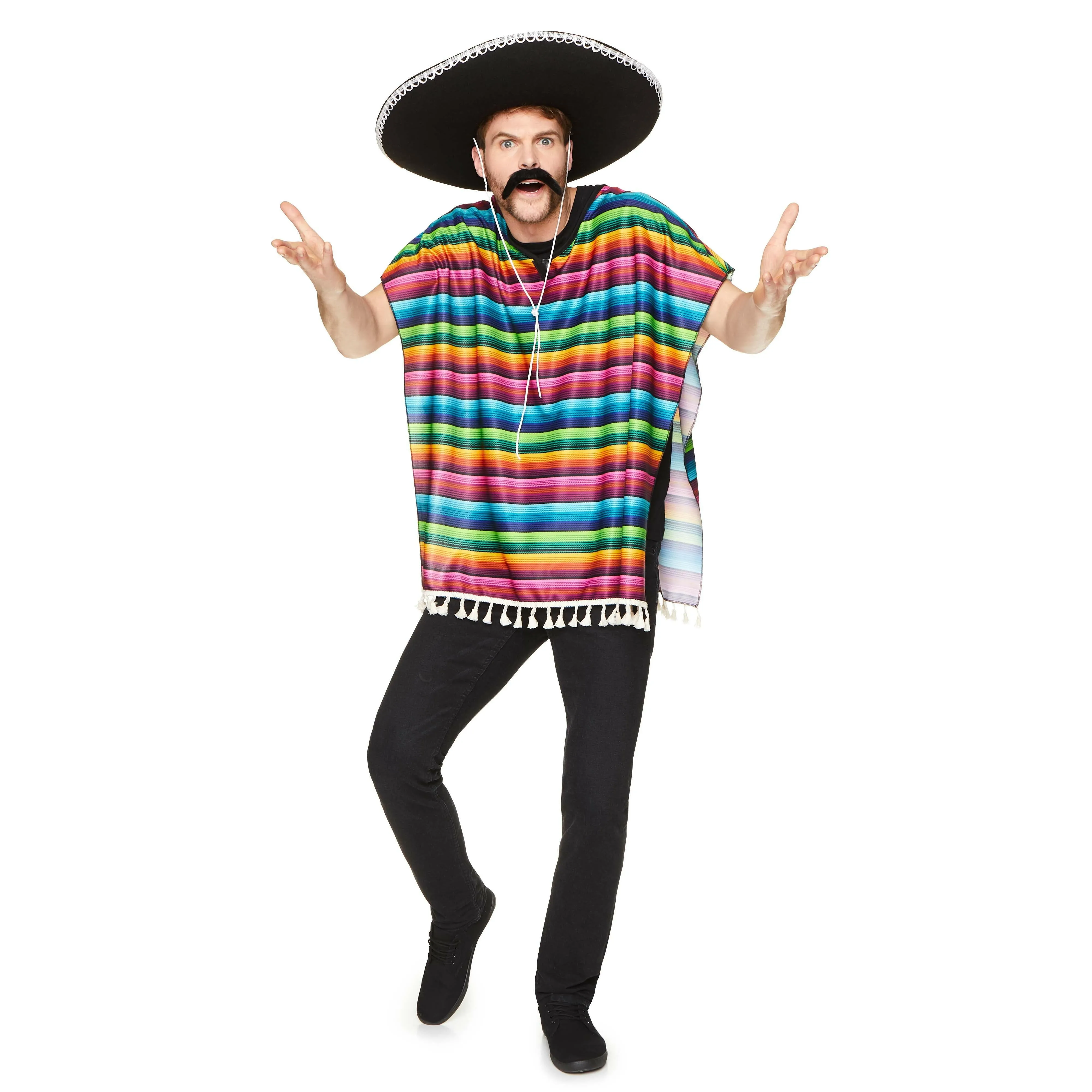 Men's Multi Colour Mexican Poncho