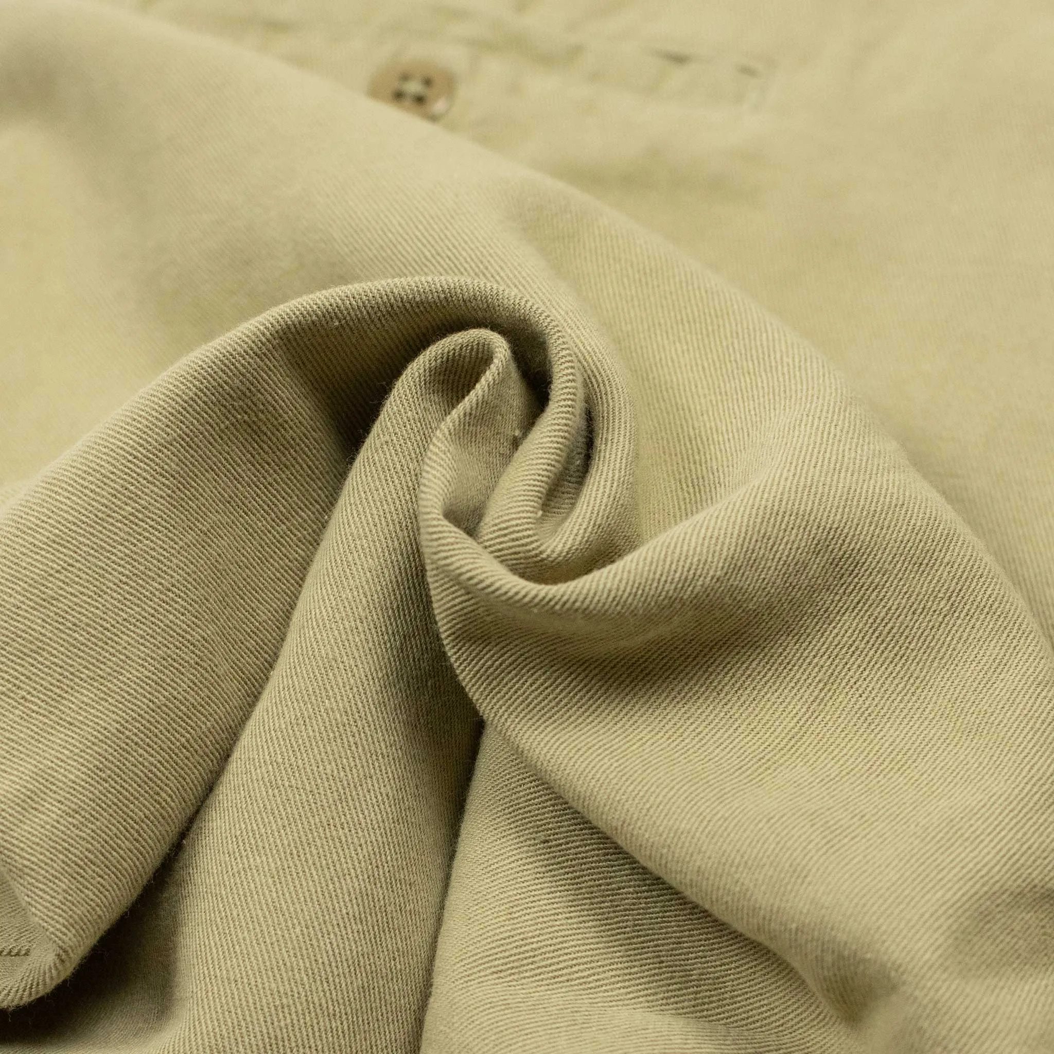 Military chino in camp khaki cotton and linen slub twill (restock)