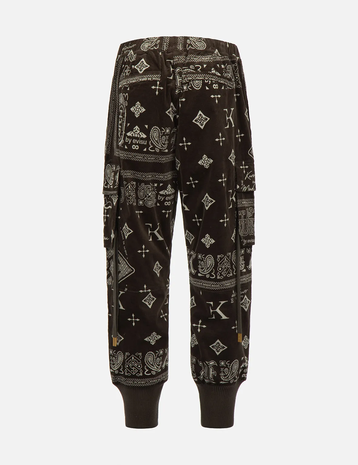 Monogram Paisley and Logo Print Velvet Joggers