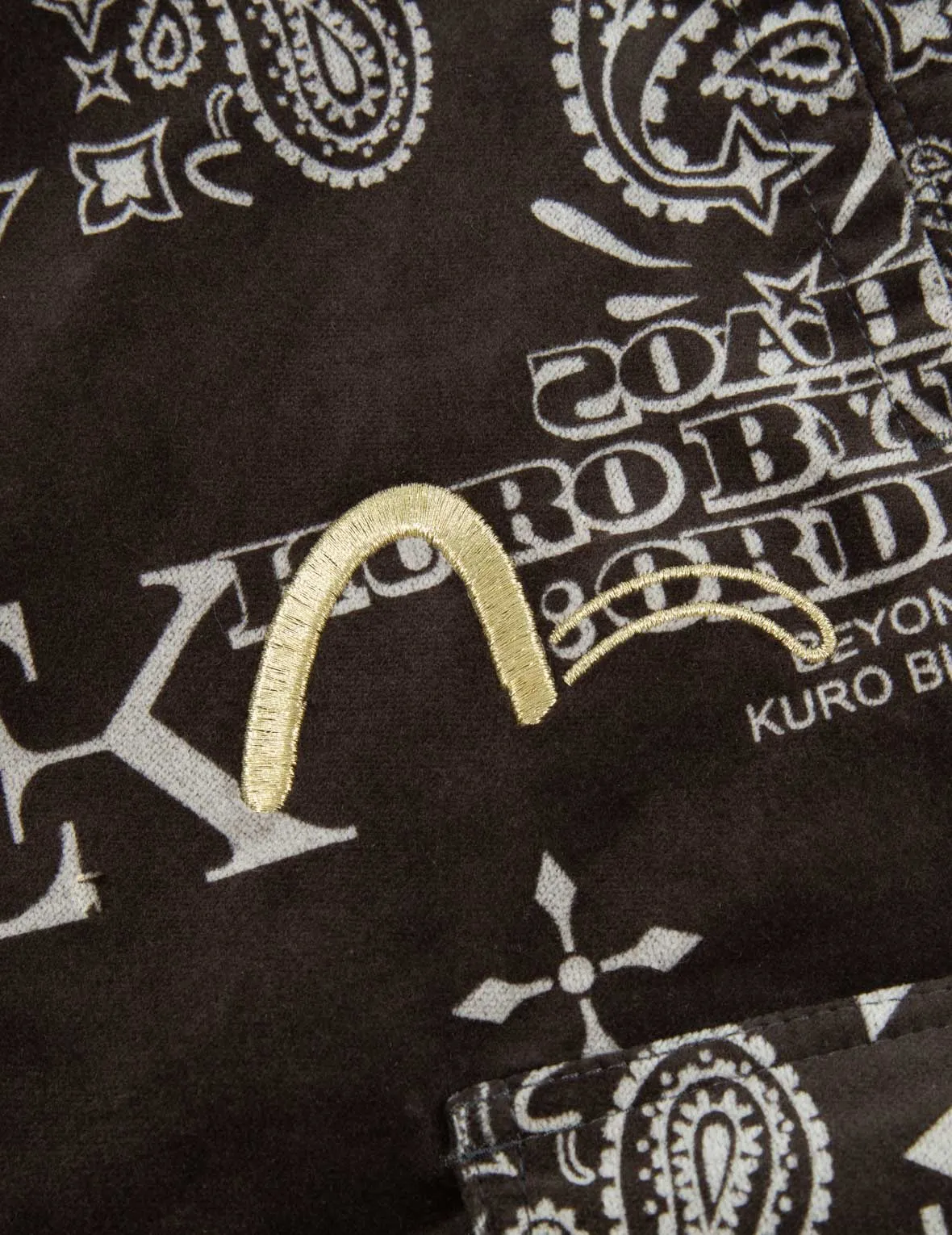 Monogram Paisley and Logo Print Velvet Joggers
