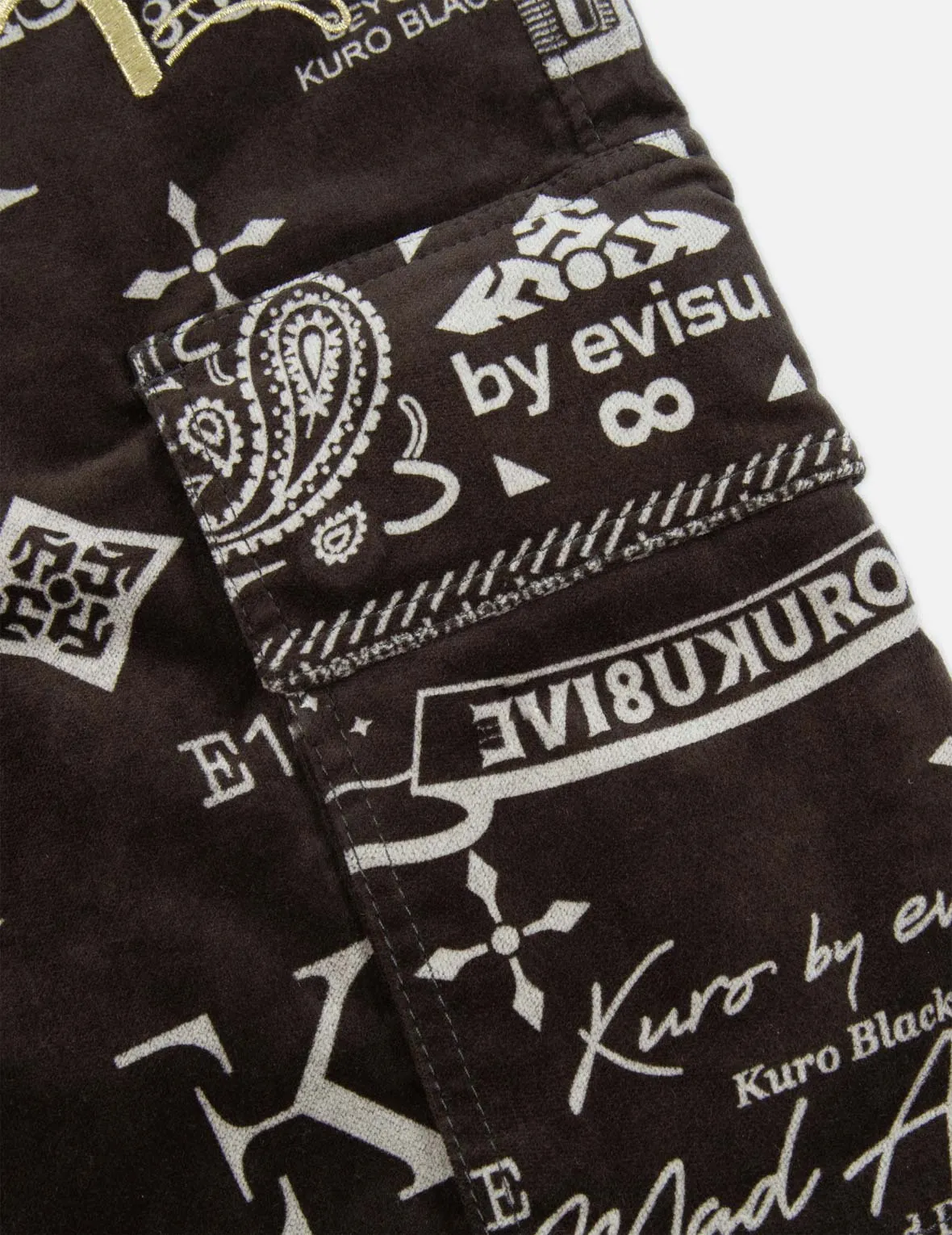 Monogram Paisley and Logo Print Velvet Joggers
