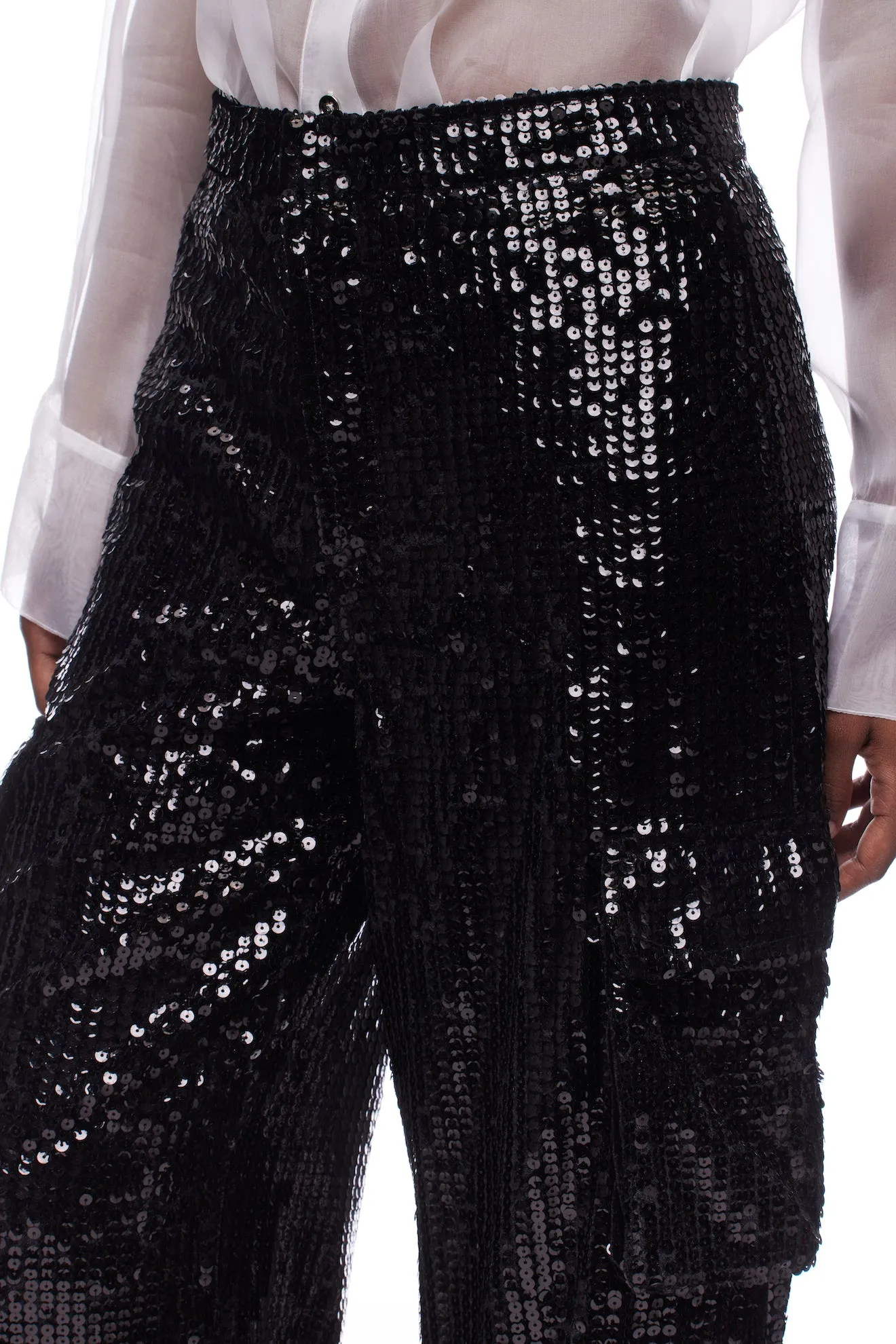 Moon River Sequin Sparkle Cargo Pant