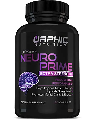 Neuro Prime Brain Booster Supplement - Memory, Focus, Alertness, Clarity & Concentration - Mental Performance Nootropic* - Ginkgo Biloba, St. Johns Wort, DMAE, L-Carnitine, Bacopa Monnieri Extract