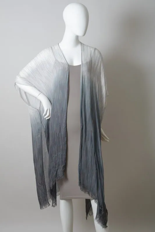Ombre Vertical Multicolor Stitched Bohemian Kimono