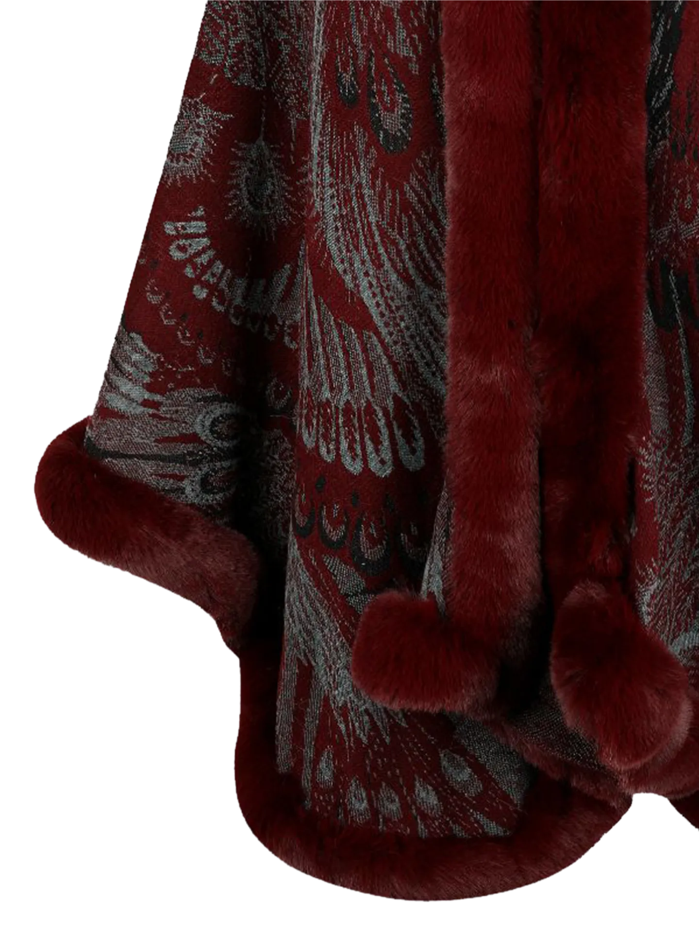 Printed Open Front Poncho