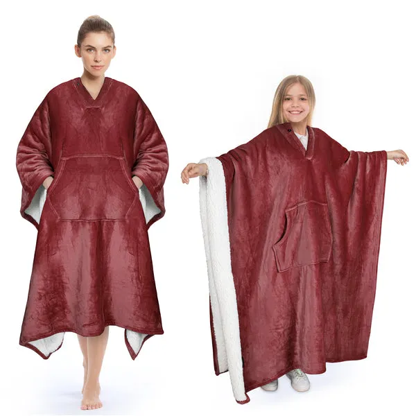 Sherpa Wearable Blanket Poncho