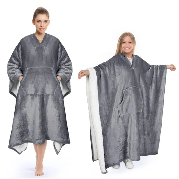 Sherpa Wearable Blanket Poncho
