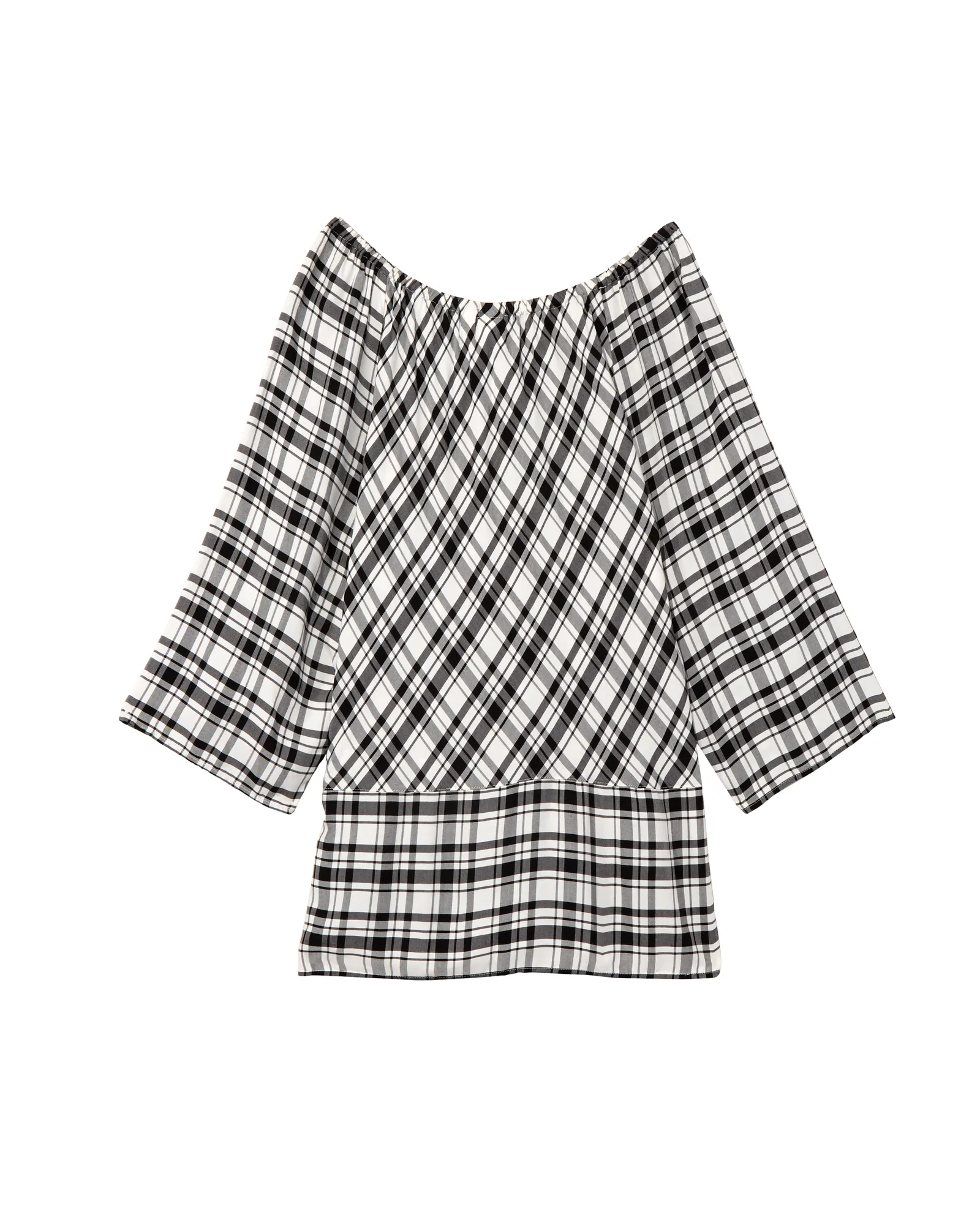 Sofia Twill Off Shoulder Patch Blouse | Black / White