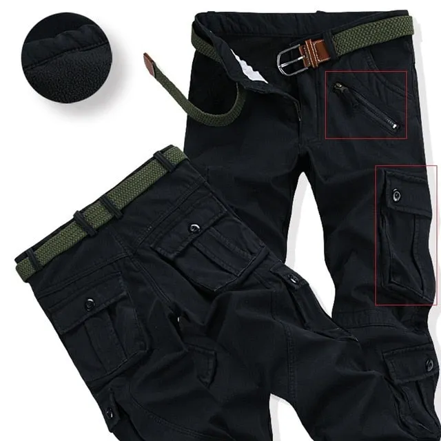 Thick Warm Cargo Travel Pants