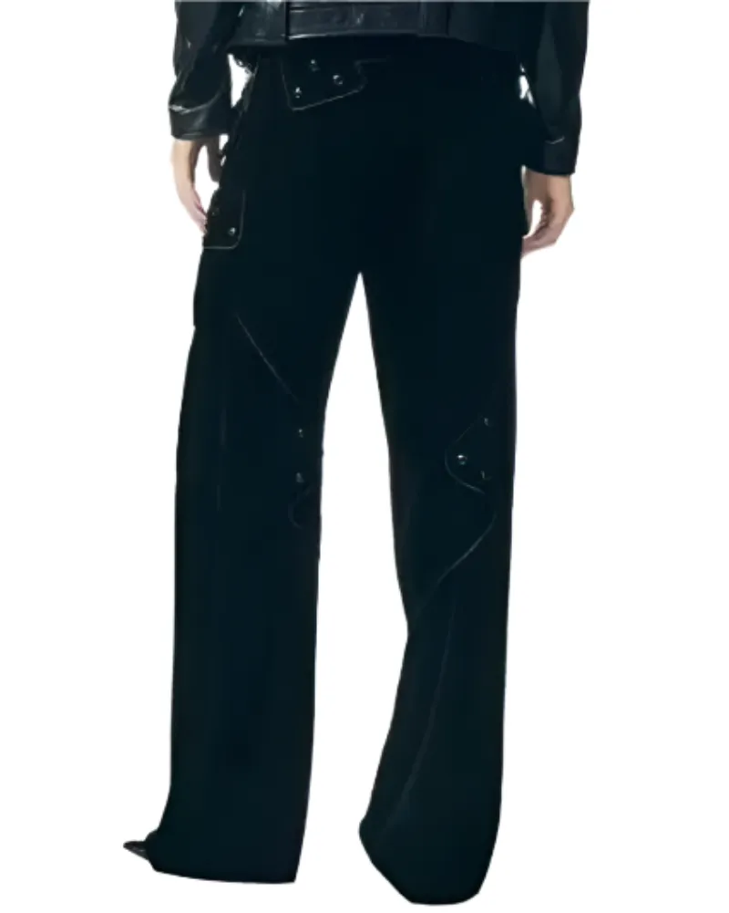 Tom Ford Womens Velvet Cargo Pants In Black
