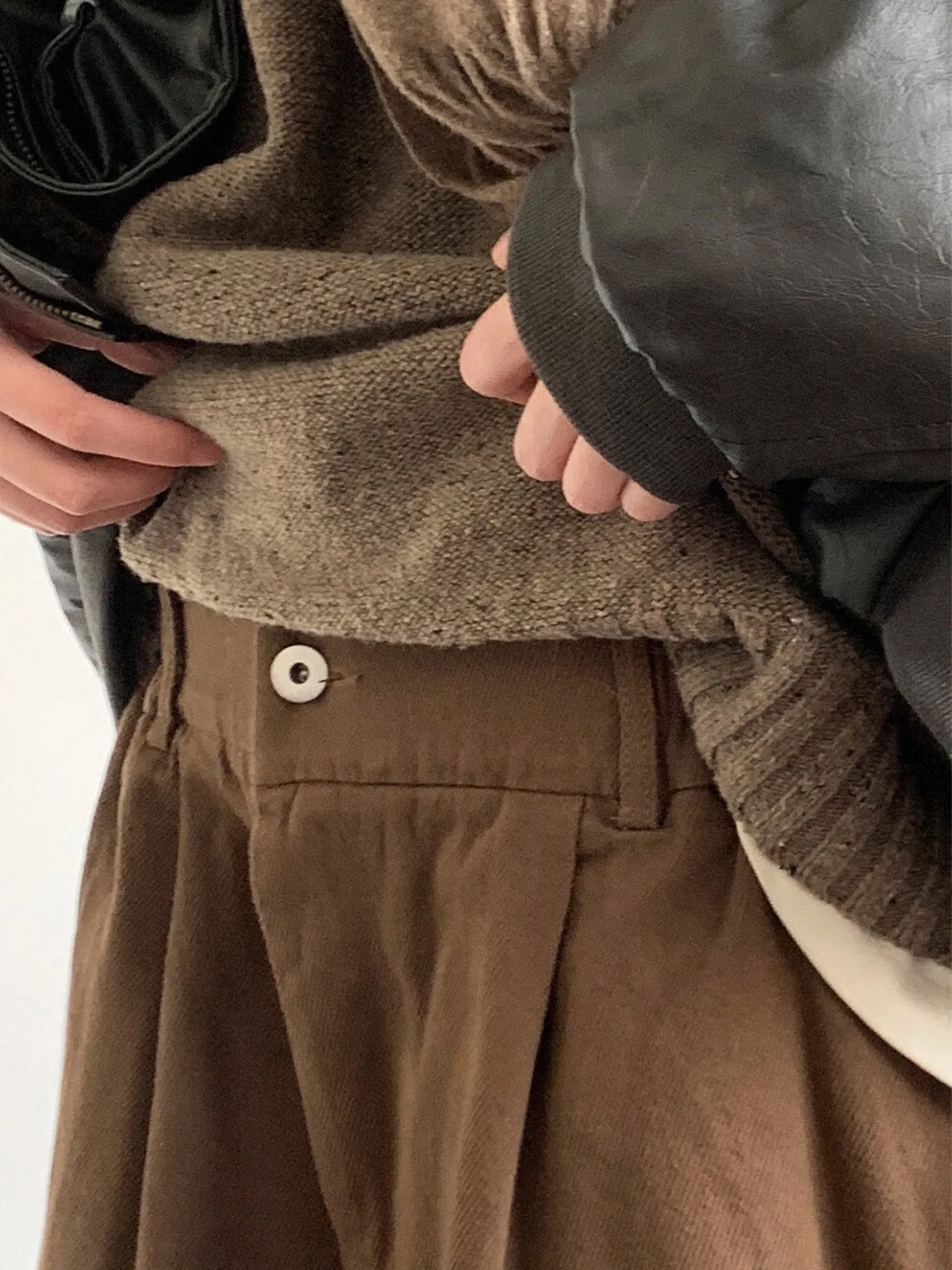 WLS Retro Brown Loose Trouser Pants