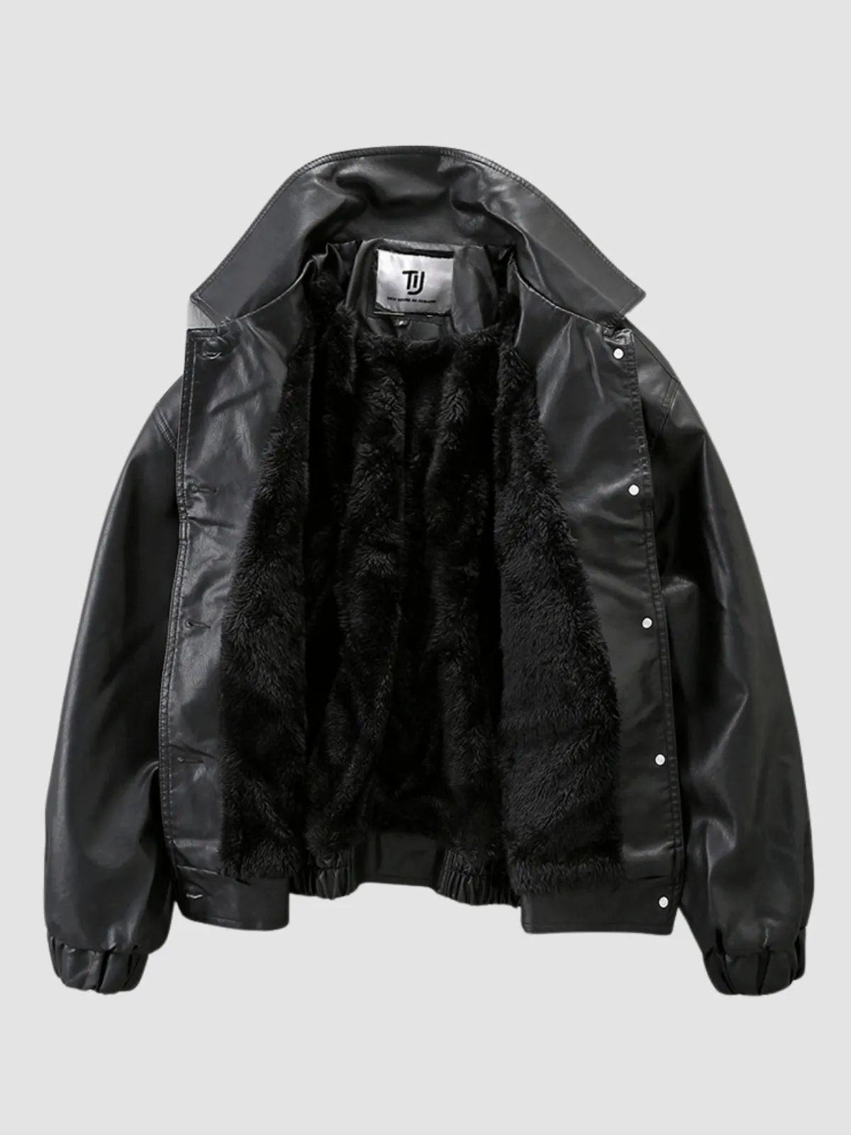 WLS Retro Loose Motorcycle Suit Embroidered Leather Jacket