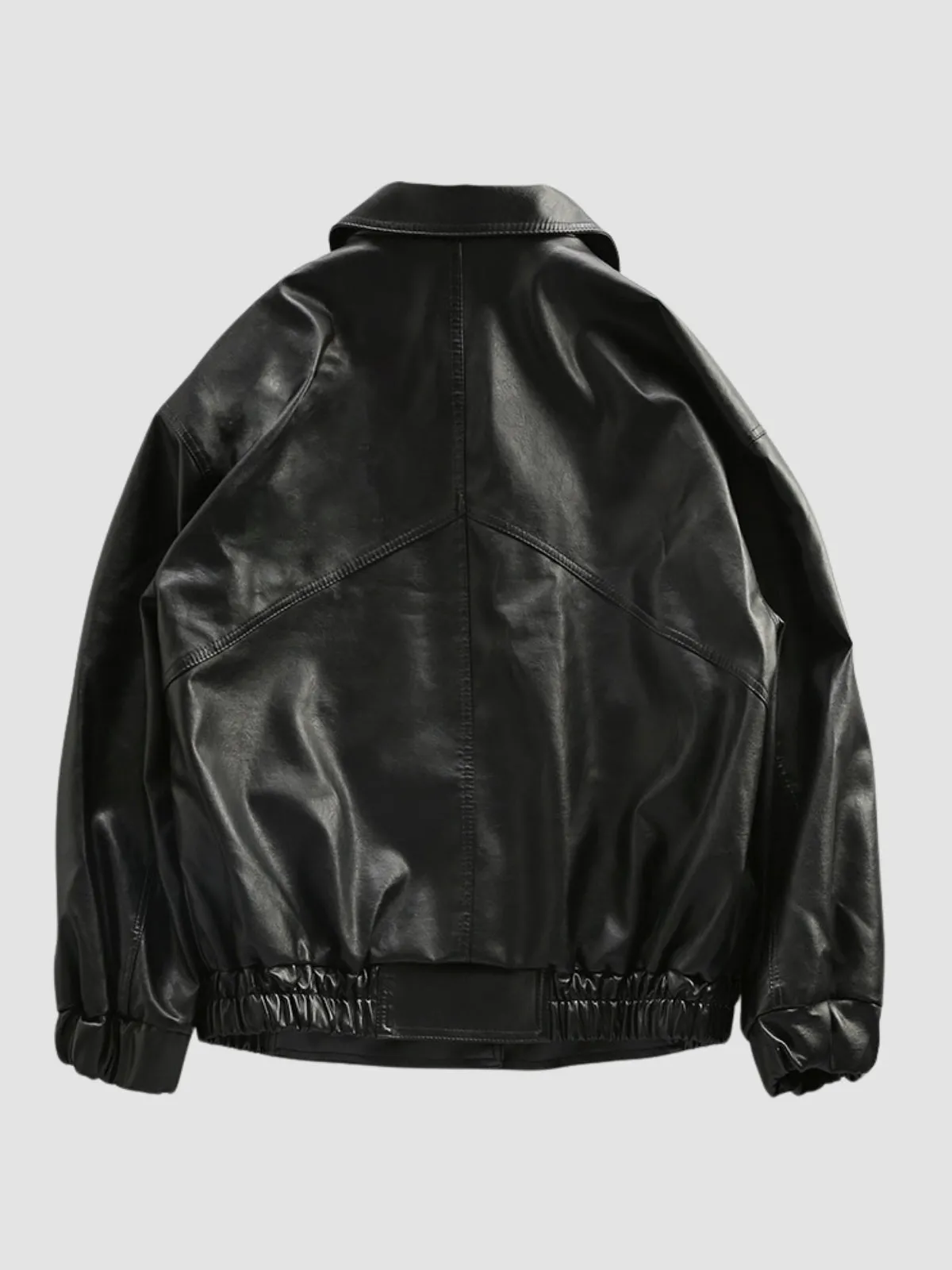 WLS Retro Loose Motorcycle Suit Embroidered Leather Jacket