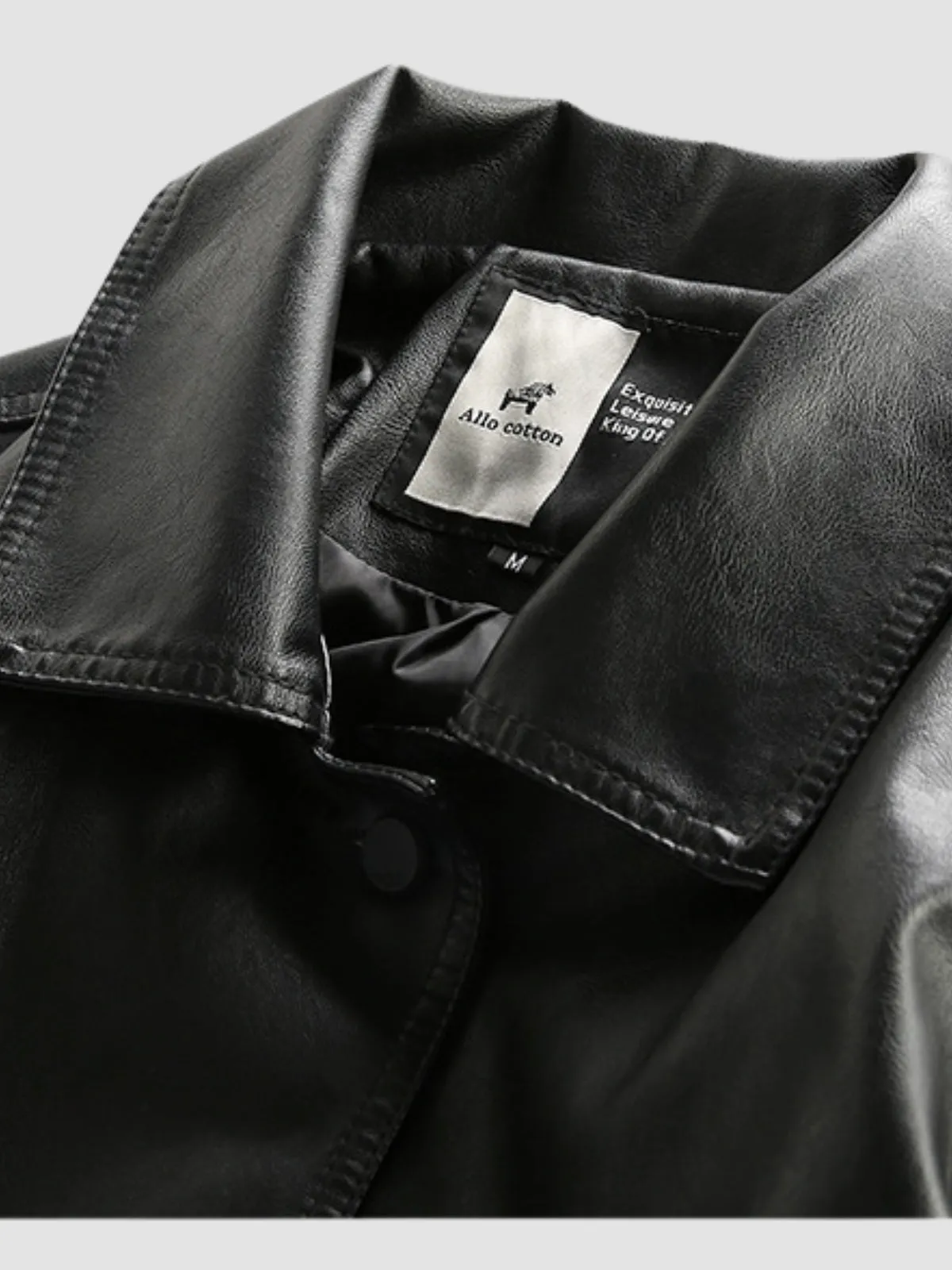 WLS Retro Loose Motorcycle Suit Embroidered Leather Jacket