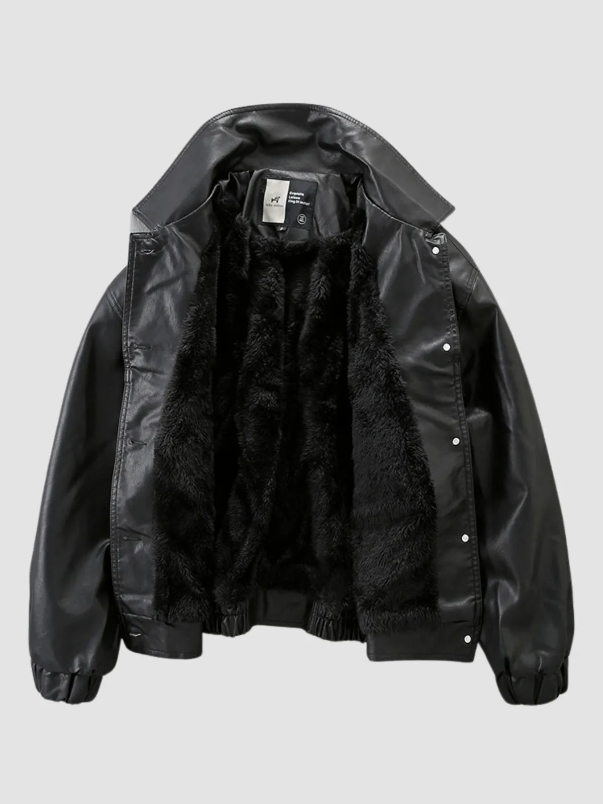 WLS Retro Loose Motorcycle Suit Embroidered Leather Jacket